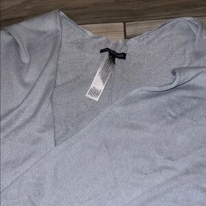 Eileen Fisher cotton recycled cashmere blue wrap shawl one size